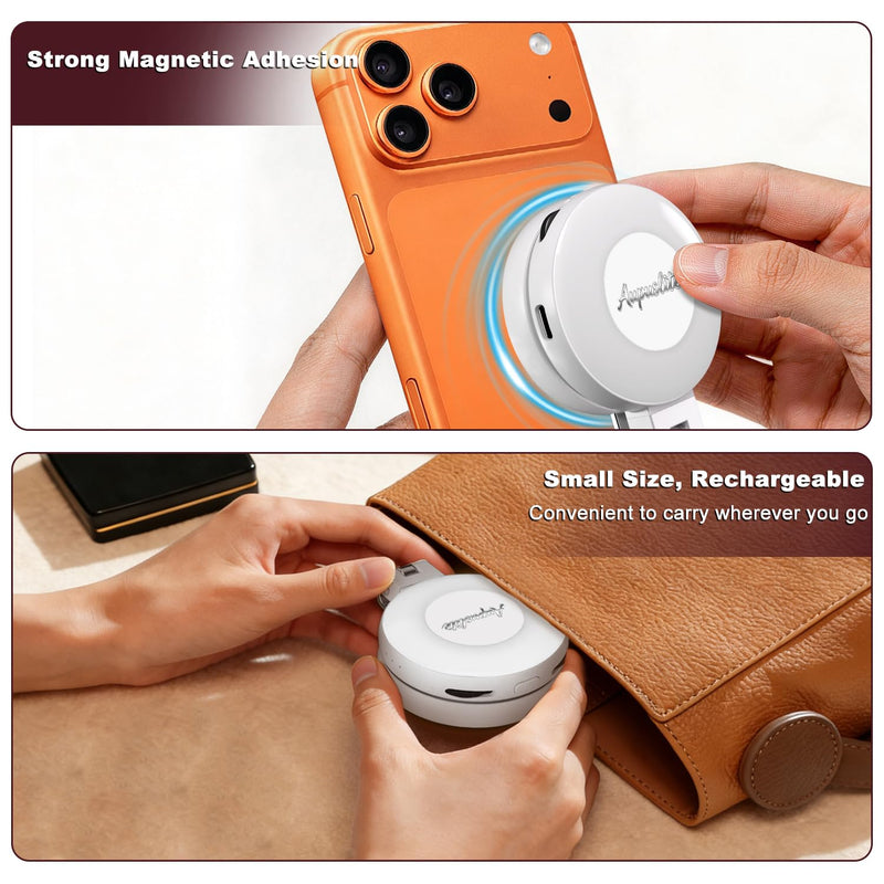 Selfie Light for iPhone with Makeup Mirror–360° Rotation | CRI 97+, 2700K-9500K 300 Lumens Ring Light for Phone, iPhone Photography Video TikTok Zoom Makeup
