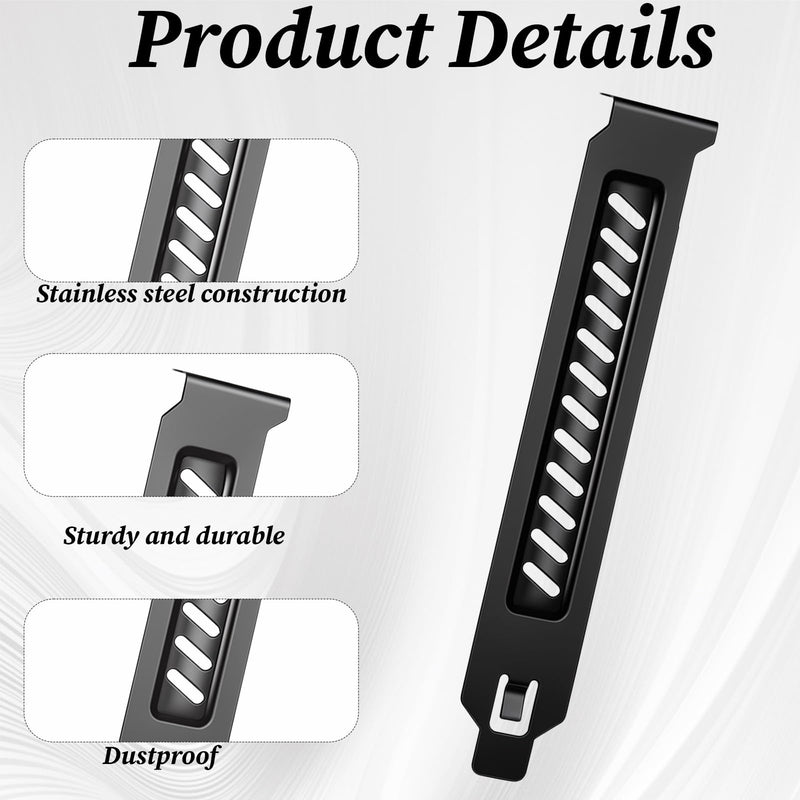 10 Pcs Pci Slot Cover,GPU Vented Covers Vented Slot Covers Black Venteds Dust Filter Bracket Expansion Blanking Plate for Computer Cases