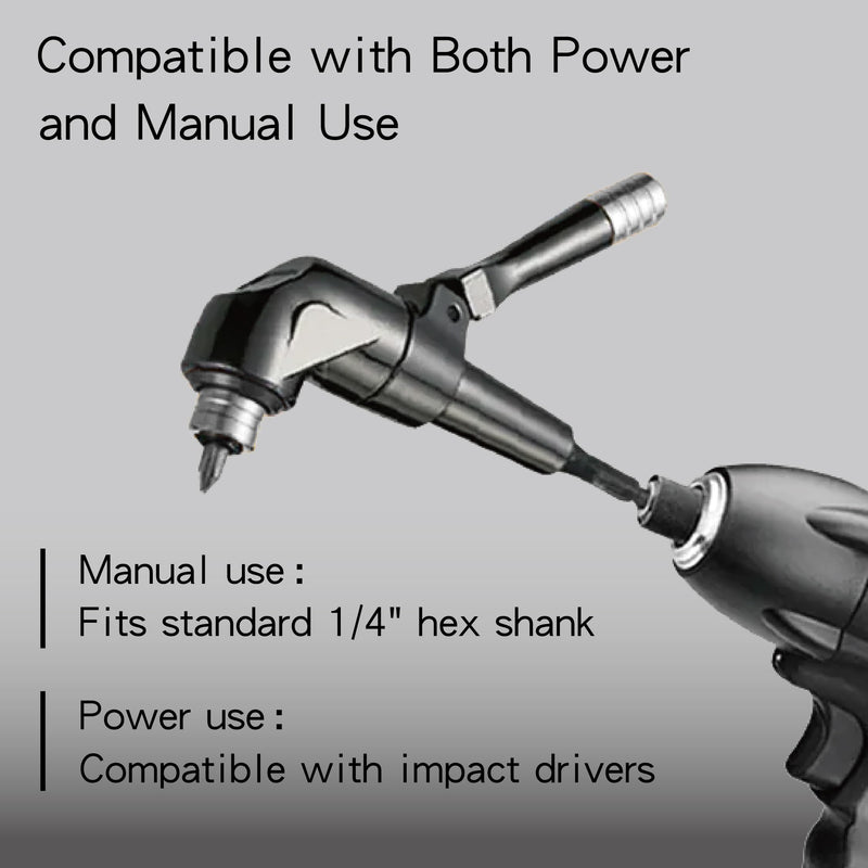 KESI Tool 1/4" Dr Impact Right Angle Drill Attachment, Right Angle Drill, 360° Rotating Head, 90° Adjustable Handle, Quick-Release Mechanism, Compatible with Impact Drivers & Manual Tools 1/4" Drive