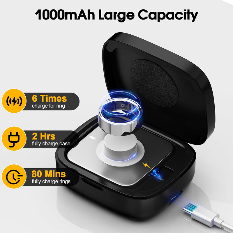 Charging Case Compatible with Oura Ring Gen 5, 4 & 3, 1000mAh Portable Travel Power Station Fits All-Sized Oura Ring 5, 4 & 3, 30-Day Runtime Charger Accessories (Official Charger NOT Included)