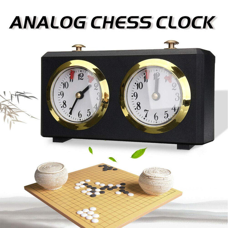 Professional Chess Clock - Analogue Game Timer with I-GO Count Up/Down, International Chess Timer Black