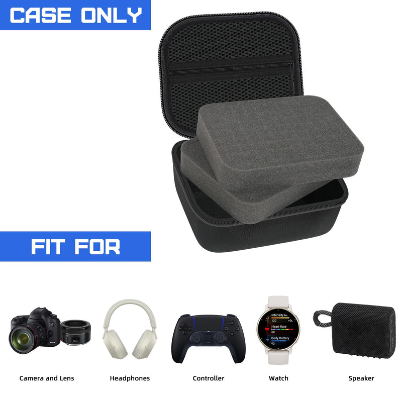 Hard Storage Case 7.1×5.5×3'' with DIY Custom Foam for Electronics Devices | Shockproof & Dustproof EVA Shell, Cuttable DIY Foam, Compact Portable, for Cameras, Drones & Mini Instruments 7.1 x 5.5 x 3 in Black