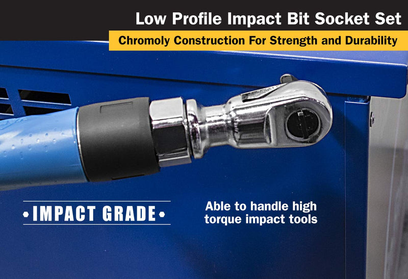 Titan 16140 9-Piece Low Profile Impact SAE Hex Bit Socket Set Stubby SAE Impact