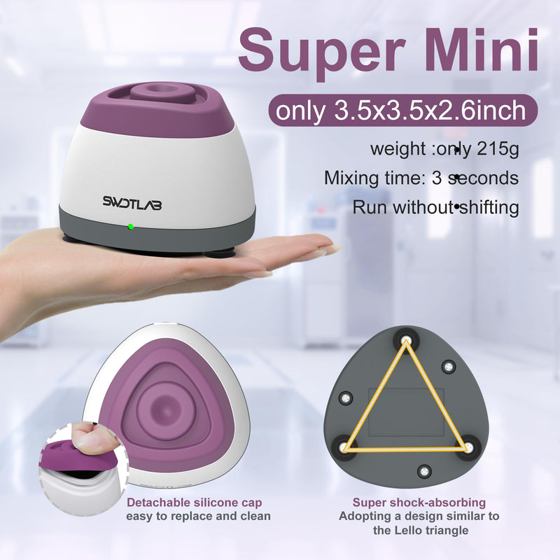 Vortex Mixer, Nail Polish Shaker, Glue Shaker | Paint Shaker & Paint Mixer for Gel Polish, Acrylic Paints, Eyelash Adhesives, Tattoo Ink, Test Tubes, 100×Mixing Balls, Purple