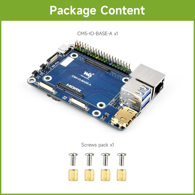 Waveshare CM5 Mini Base Board (A) Designed, Compatible with Raspberry Pi Compute Module 5