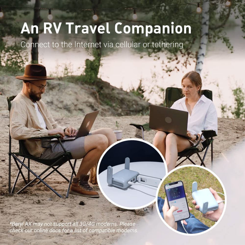 GL.iNet GL-MT3000 (Beryl AX) Portable Travel Router, Pocket Wi-Fi 6 Wireless 2.5G Router, Portable VPN Routers WiFi for Travel, Public Computer Routers, Business, Moblie/RV/Cruise/Plane 1