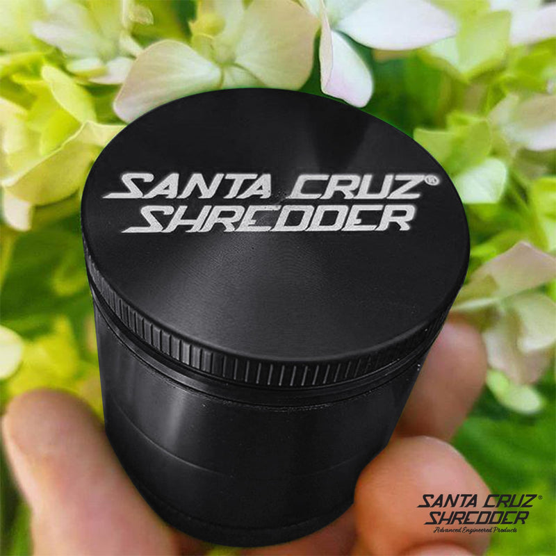 Santa Cruz Shredder Herb Grinder 3 Piece Medium 2 1/8" Superior Grip and Aluminium (Black) Black