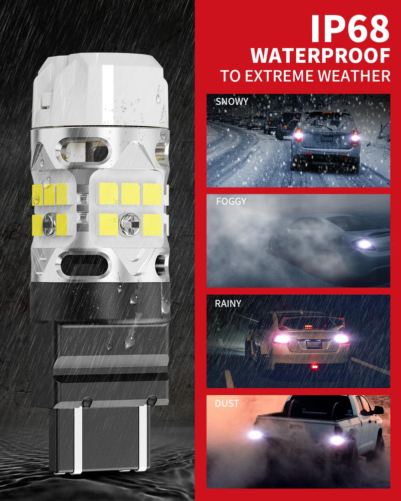 LASFIT T3 WT21W LED Bulb Backup Reverse Light WT21 WT21W/7W Canbus Error Free for 2022 2023 2024 Ford Maverick XL XLT Lariat Accessories, 2021 2022 F150 F250 F350 Xenon White Anti Hyper Flash (2pcs)