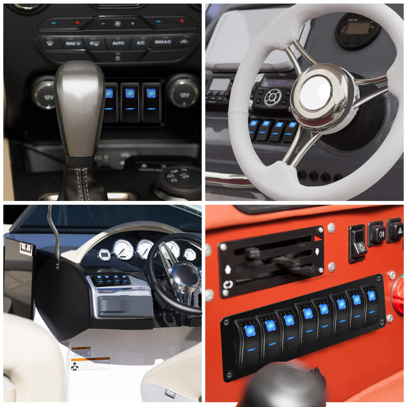MIIGII Switch Panel, 1 Gang Rocker Toggle Switch Aluminum Housing Bracket for Car Truck Marine Boat RV Vehicle, Waterproof Panel