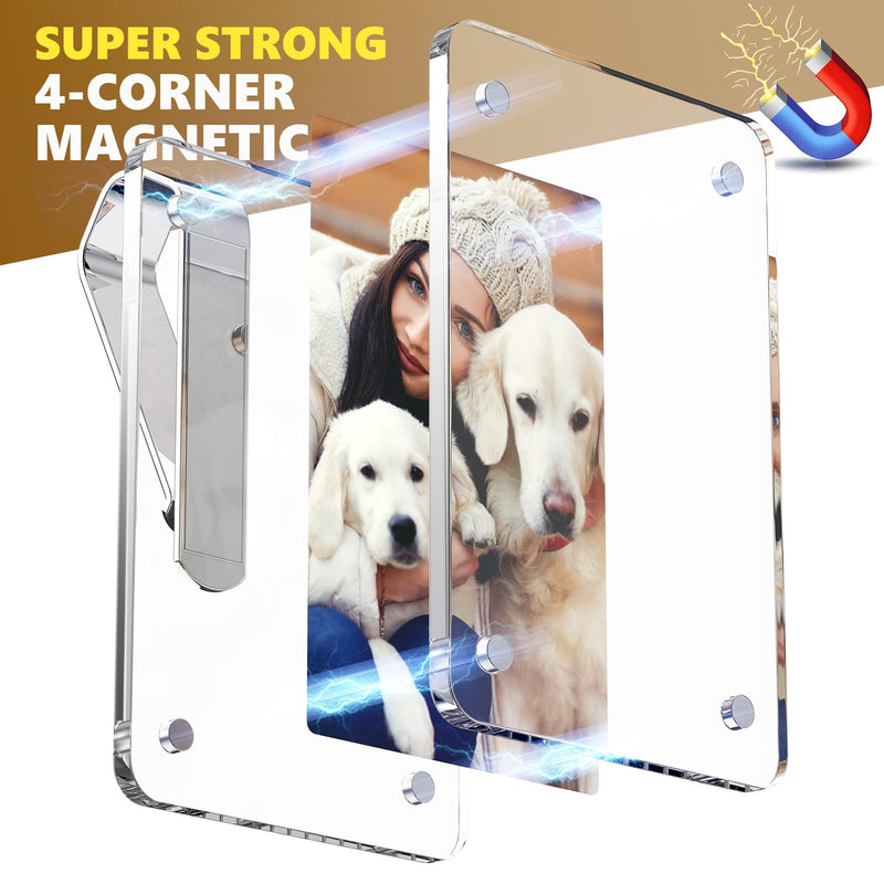 2Pcs Car Picture Holder, Acrylic Car Visor Photo Clip, Personalized Car Accessories Magnetic Car Sunshade Photo Frame for Adding Family or Personal Photos