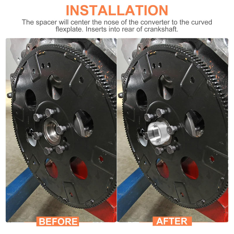 For LS LT Swap Crankshaft Flexplate Adapter Spacer Torque Stall Converter Hub Adapter Transmission Crank Sleeve compatible with LS1 LT1 TH400 TH350 700R4 Flywheel LS2 LS3 LQ4 LS7 5.7 6.0 5.3