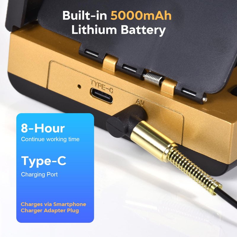 4.3inch Underwater Fishing Camera,65ft Cable 220° Ultra Wide Angle 21pcs IR Lights with Night Vision,Portable Storage Bag,5000mAh Fish Finder for Ice Fishing,Lake,Boat,Kayak Gold