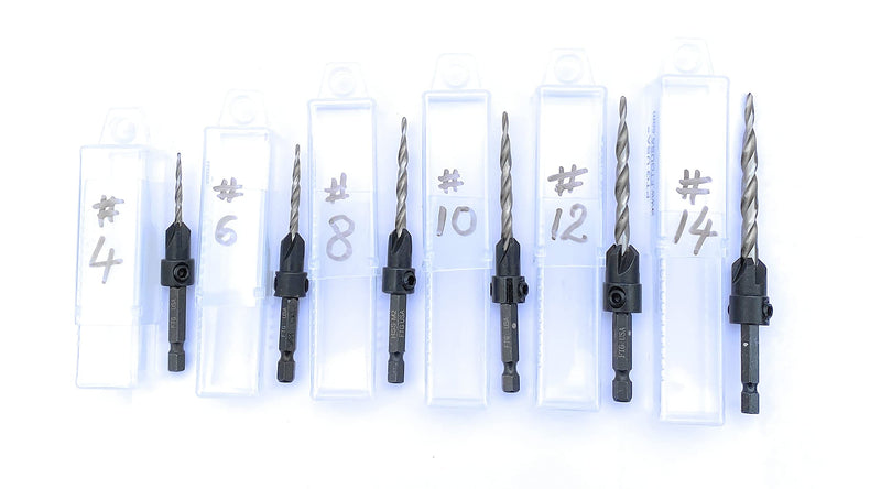 FTG USA Storage Container 6 Piece Extendable Plastic Box Used as Storage Case for Countersink and Replacement Drill Bits Small Size Boxes
