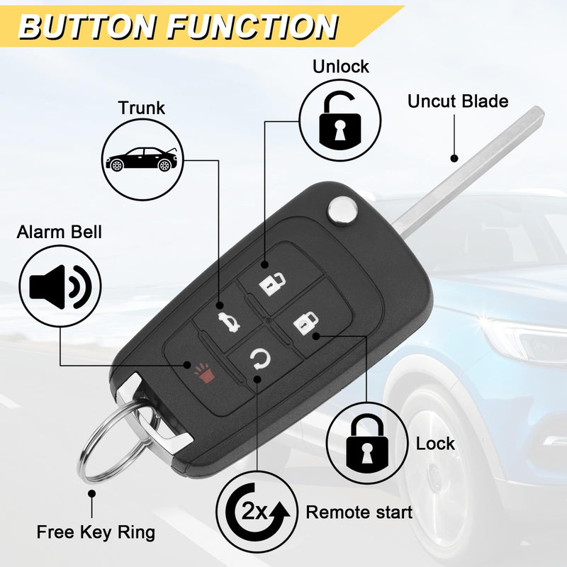 Key Fob Replacement for 2014-2019 Buick Encore/ 10-12 Allure/ 10-16 Lacrosse/ 11-17 Regal/ 12-17 Verano/ 10-19 Chevy Equinox Camaro/ 11-16 Cruze Malibu/ 14-19 Impala/ 12-17 Sonic car Keyless