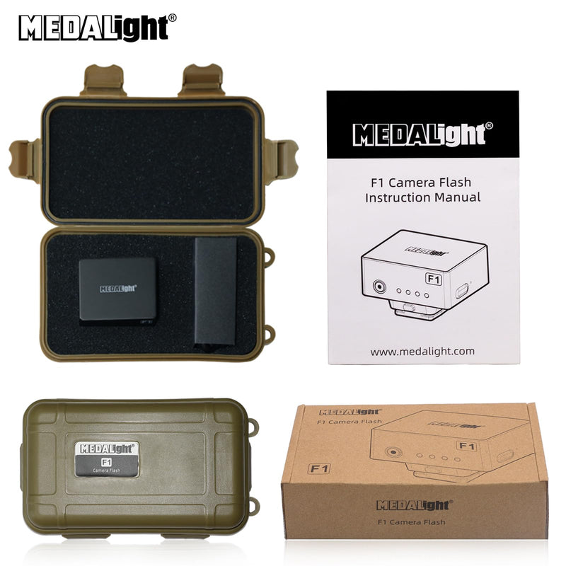 MEDALight F1 Mini Camera Flash Camera Flash Speedlite for Ricoh (GR3/GR3X,etc.) Nikon/Canon/Fuji,Digital Film Cameras,Mini hot Shoe Flash for DSLR Camera（Not Compatible for Sony ZV-1F. Black