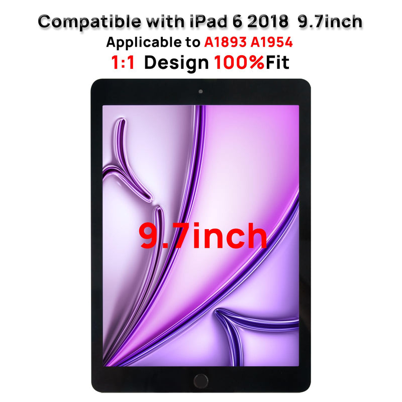 Screen Replacement for iPad 6 (6th Gen) A1893 A1954, Touch Glass Compatible with iPad 6th Generation 9.7 inch 2018 with Home Button and Tool Set