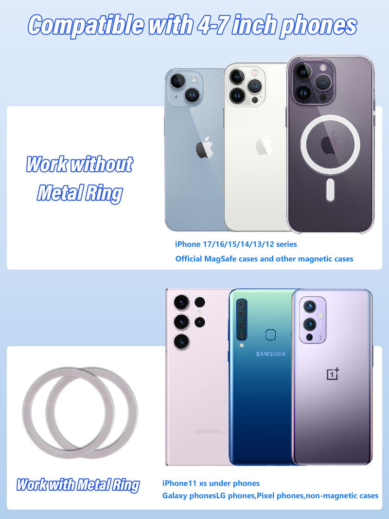 Magnetic Phone Holder for Golf Cart, 360° Adjustable, Ultra Strong Magnet Phone Mount, Compatible with iPhone 17-12, Fits EZGO/Club Car/Yamaha, Unique Golf Gifts for Men Dad Husband Boyfriend