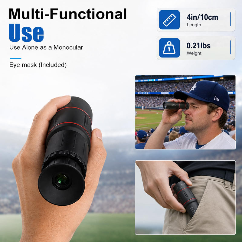 28X Telephoto Lens for iPhone with Tripod, 4-in-1 Phone Camera Lens Kit | Includes Wide Angle, Macro, Fisheye Lens, Universal Clip for Samsung Android, Pro Mobile Photography Attachment