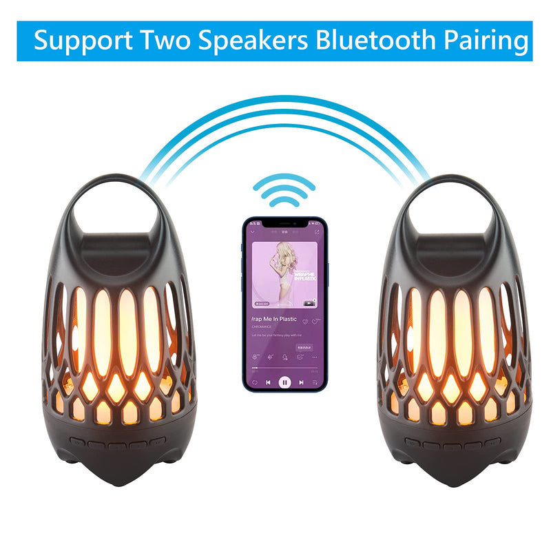 Outdoor Speaker, Led Flame Bluetooth Speakers Torch Atmosphere Bluetooth Speakers Outdoor Portable Bluetooth Speaker with HD Audio and Enhanced Bass BT 5.0 for iPhone Android (A2+) A2+