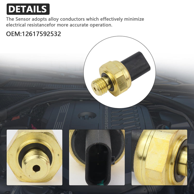Engine Oil Pressure Sensor ompatible 2009-2019 for BMW X3 X5 M4 Z4 325i 328i 330i 335i 435i 535i 640i 740i Mini Cooper Replacement # 12617592532