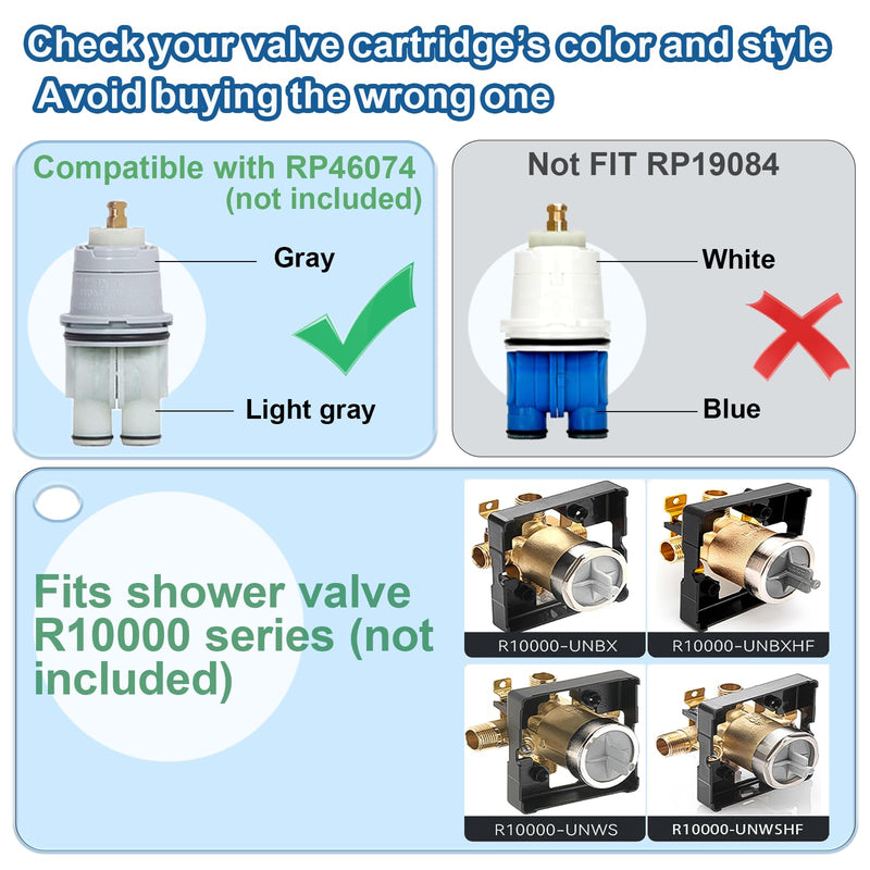 Shower Trim Kit Compatible with Delta 14 Series，Matte Black Shower Faucet Set, 5-Spray Shower Head and Shower Handle, Fits R10000 Series Valves (Cartridge/Valve Not Included) Matte Black Shower Handle&Head