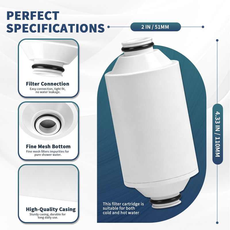 3-Pack AWP175 Replacement Compatible with Philips AWP1775CH Shower Filter, Double Layer Mesh to Reduce Chlorine and Impurities. 3-Pack