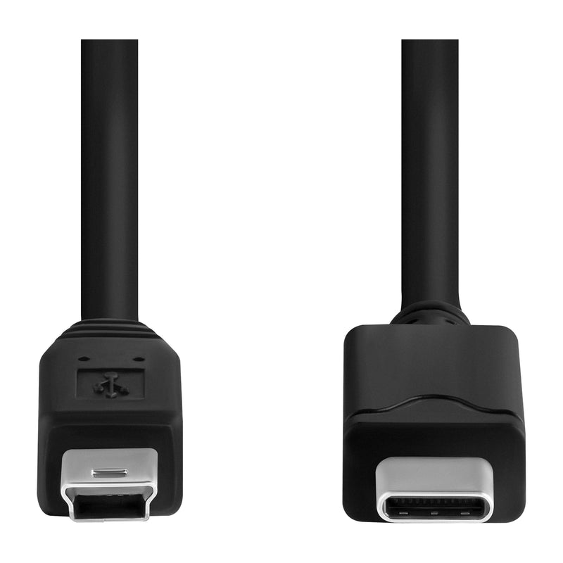 20-Foot Mini USB 5-Pin to USB Type C Cable - Extra Long Tethering Cable - Compatible with Canon, GoPro, Yeti Microphones, Dash Cams, Tomtom GPS Systems, MP3 Players and More. Black