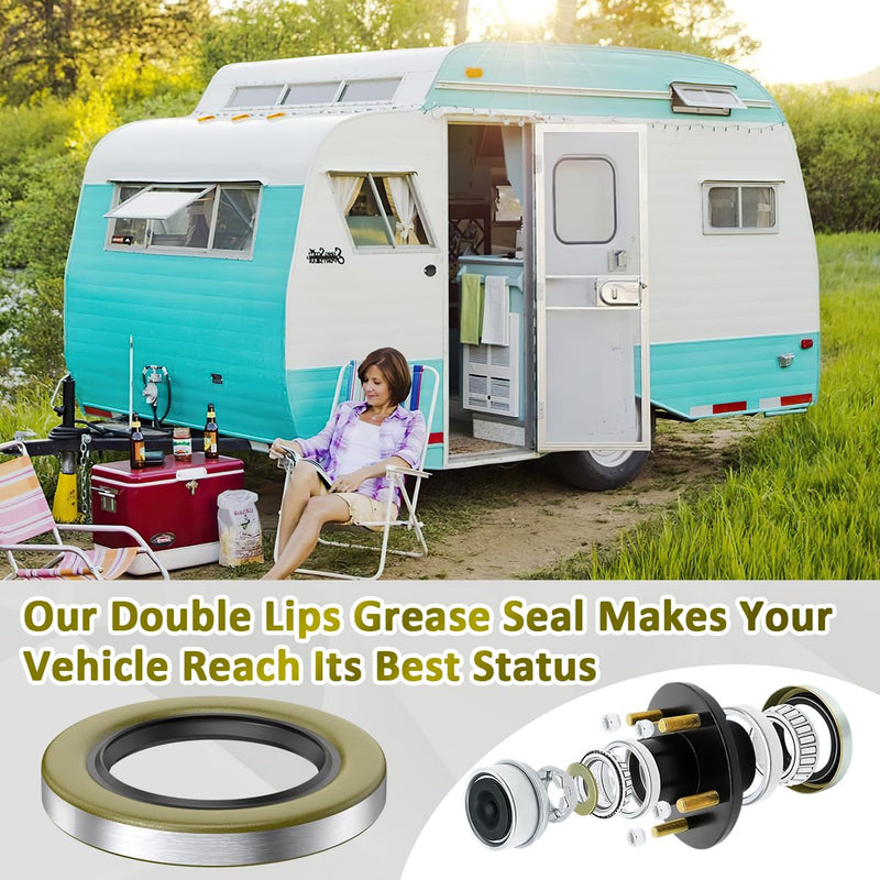 22333TB Double Lip Seals 2.250'', 3.371'' for 5200-7000lb Trailer Axles D42 Spindle (Qty 4) Replaces Dexter 10-36 Transcom 22333TB National 452920/482920 NOK AD3135E1/AD3135E0