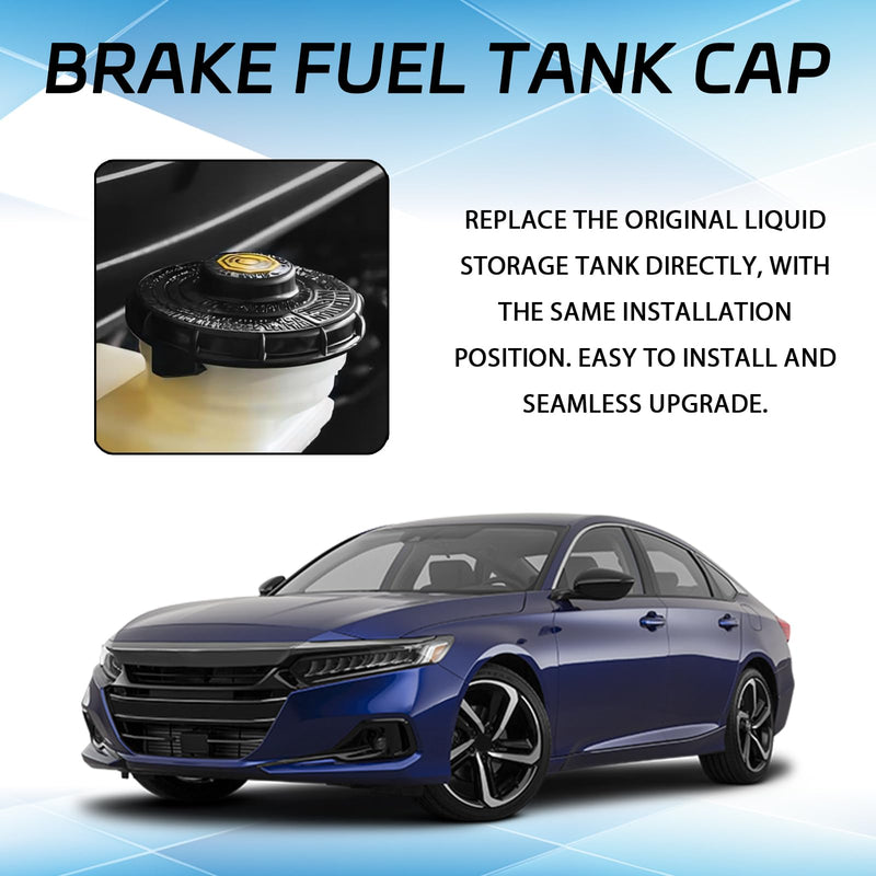 Brake Fluid Cap Replacement for Honda, Brake Master Cylinder Tank Fluid Reservoir Cap Compatible with Honda Accord Fit EV Hybrid S2000 Accessories 46662-SLE-J01 46662-SDC-A02 46662-S8A-003 Black
