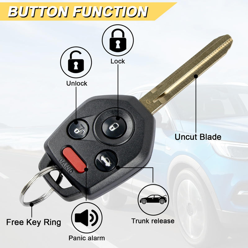 Vurkcy Key Fob Replacement for Subaru Impreza/WRX/Forester/XV Crosstrek/Outback Legacy Car Keyless, CWTWB1U811, 4-Btn (only Work for G chip)
