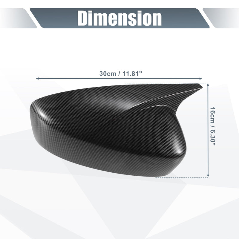 X AUTOHAUX 1 Pair Car Rear View Driver Passenger Side Mirror Cover Cap Overlay Black Carbon Fiber Pattern for Mazda 3 Axela 2014-2019 Mirror Guard Covers Exterior Styling Decoration Trims