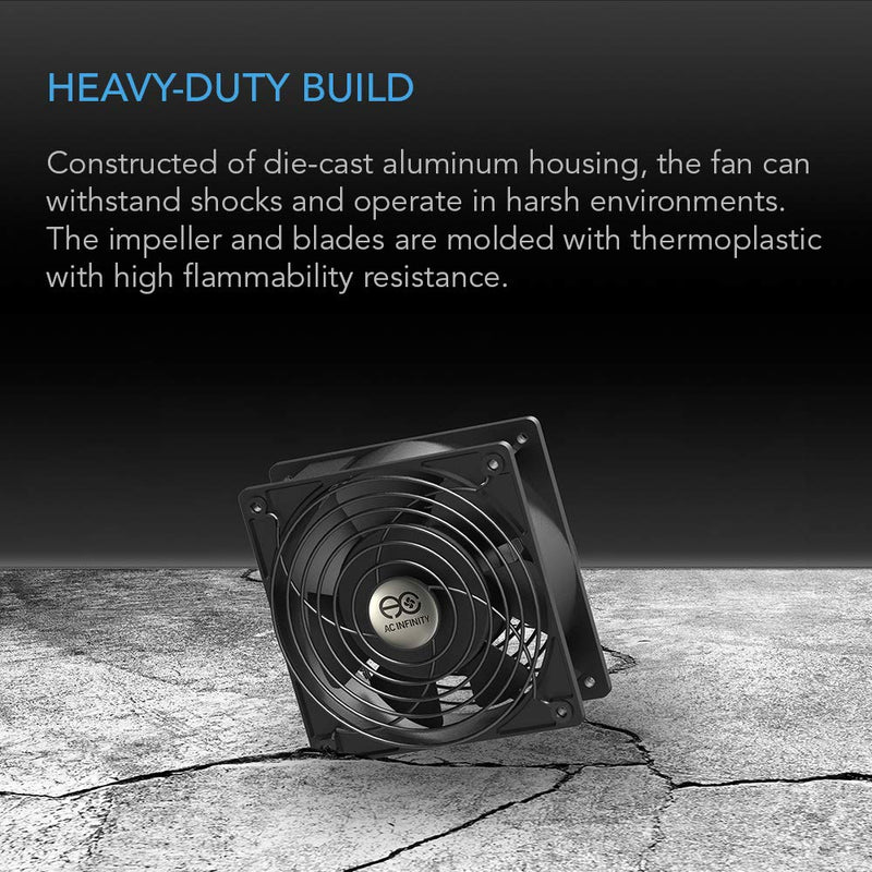 AC Infinity AXIAL 1225, Quiet Muffin Fan, 120V AC 120mm x 25mm | Low Speed, UL-Certified for DIY Cooling Ventilation Exhaust Projects 120 x 120 x 25 mm, Low Speed