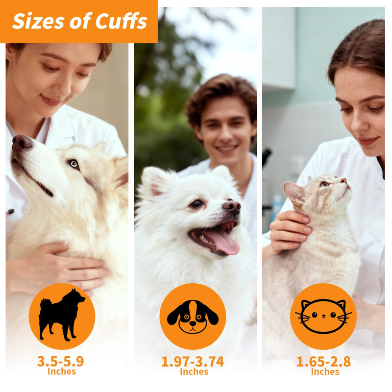 FDK Animal Blood Pressure Monitor Cuff, A Set of 3 Sizes for Veterinary Blood Pressure Cuff, 3 Pack (Small, Medium, Large)