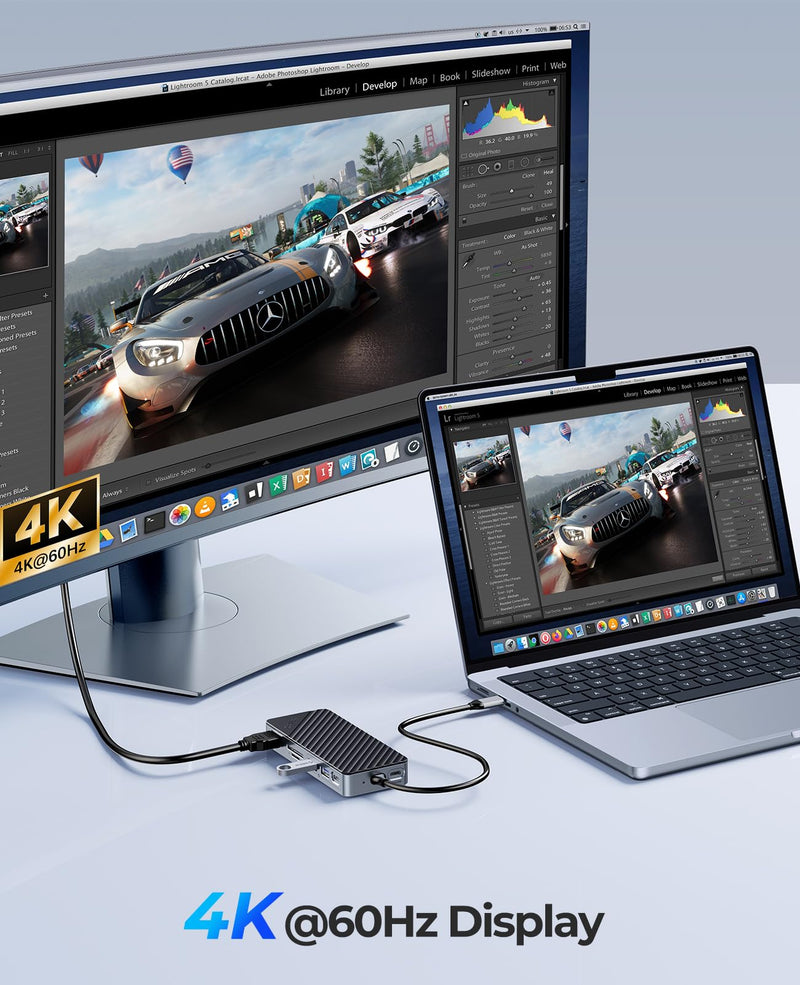 ORICO USB-C Hub with M.2 SSD Enclosure, 8-in-1 USB C Docking Station Fits M.2 NVMe/SATA SSD, 10Gbps, 4K@60Hz HDMI, 100W PD, SD/TF Card Reader with SD/TF