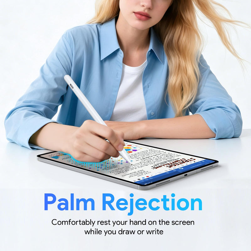 MEKO Stylus Pen for iPad 2018-2026, Ultra-Quiet Apple iPad A16 Pencil | 15H Battery Life, Silent Writing Design, Palm&Tilt, for iPad 6-11, Pro 11"/12.9"/13/M4/M5, Air 3/4/5/M2/M3, Mini 5/6/7