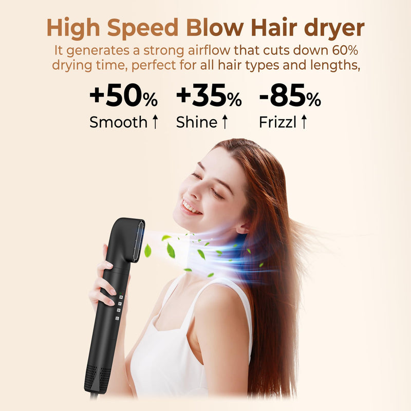  [AUSTRALIA] - OKWRAP Airbrush Hair Styler 5 in 1 Air Styler 110000 U/MIN Airbrush 5 in 1 | Hairstyler Multi Styler with Hot Air Brush, Blow Dryer Brush, Hair Dryer, Air Curler for Drying, Straightening and Volumizing Black