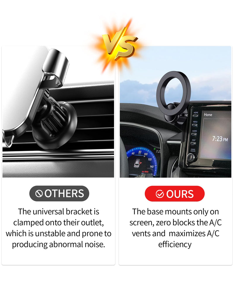 Car Phone Holder for Toyota Corolla 2020-2026/Corolla Cross 22-26,8" Screen | Magsafe Accessories Magnetic Cell Phone Mount Clip Compatible with iPhone, 3D fit Stable Dashboard Navigation Bracket Stand Double MagSafe