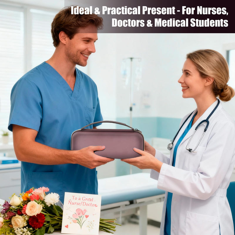 Stethoscope Case for 3M Littmann/for MDF,Nursing School Essential Organizer‌ | For Classic III Monitoring/Lightweight II S.E/Cardiology IV Diagnostic/Acoustica,Doctors/Students/Clinical/EMS Use, Case Only Brown