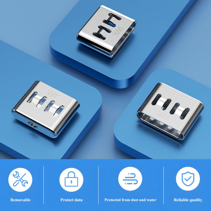 7PCS USB Type C Anti-Theft Security Lock with 1 Anti-Break Metal Key Physical Containment,Universal Compatibility for All Type-C Devices, Enhanced Data Protection 7+1