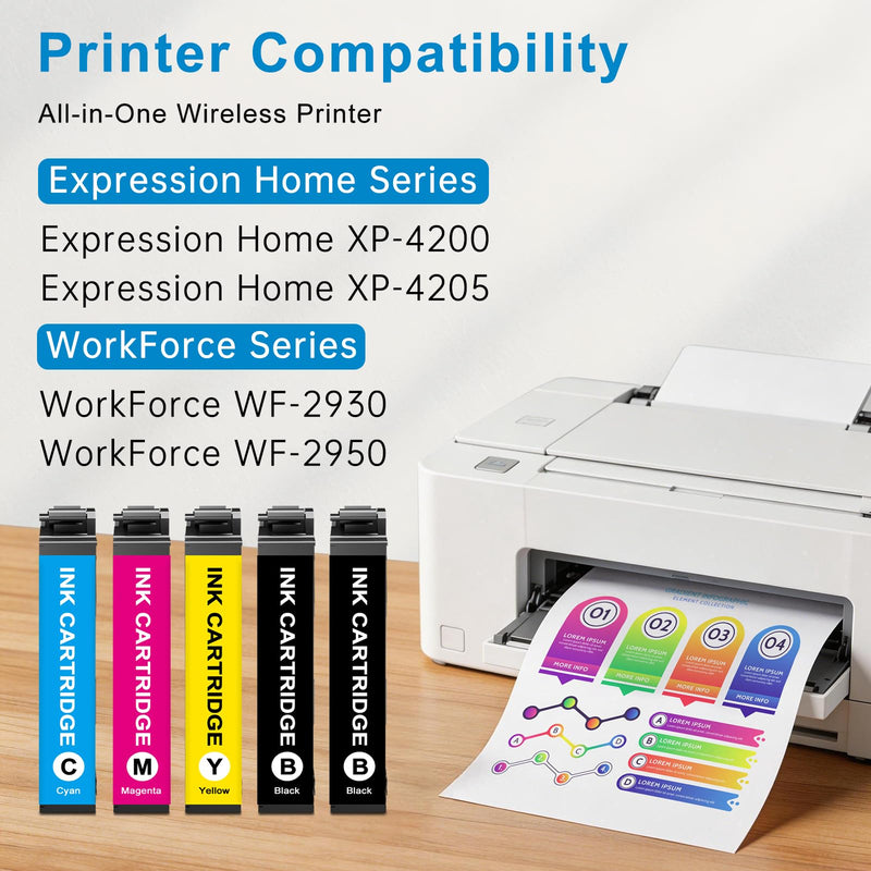 SAILNER Remanufactured Ink Cartridge Replaced for Epson 232 Ink Cartridge | Latest Chip High Yield Ink Work for XP-4200 Printer Ink cartridges XP-4205 WF-2950 WF-2930 Fits Home Homework School Office