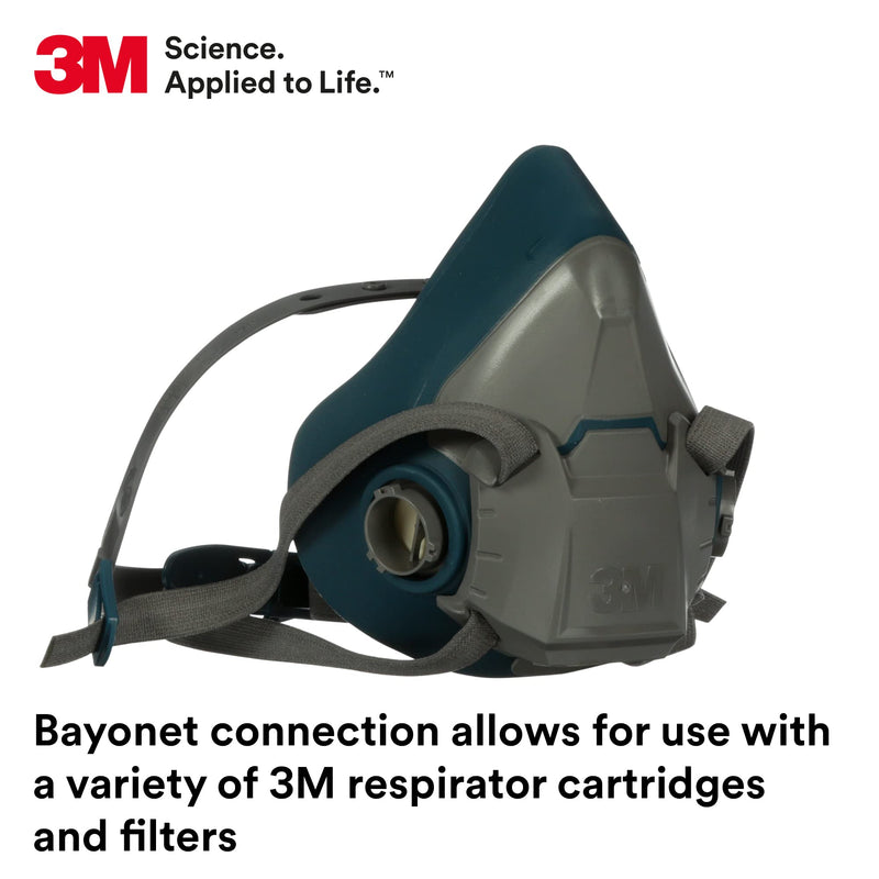 3M Rugged Comfort Half Facepiece Reusable Respirator 6502, NIOSH, Cool Flow Valve Helps Reduce Heat and Moisture, Silicone Faceseal Provides a Firm Seal, Welding, Sanding, Cleaning, Grinding, Medium 1 Count (Pack of 1)