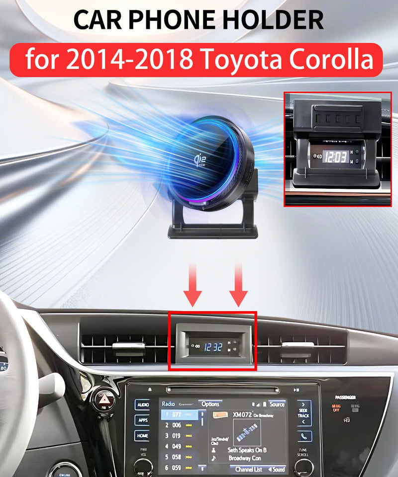 25W Car Mount Charger for Toyota Corolla 2014-2018 | 2014-2018 Toyota Corolla Qi2.2 25W MagSafe Fast Charging Cell Phone Holder Accessories,with Cooling Fan＆54W Fast Adapter for 2014-2018 Toyota Corolla