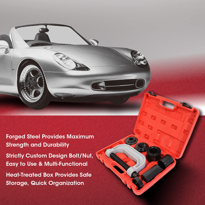 Ball Joint Press and U Joint Removal Kit, 10 PCS with Portable Storage Case of Bushing Press Kit Tools, Fits Most 2WD and 4WD Cars and Light Trucks