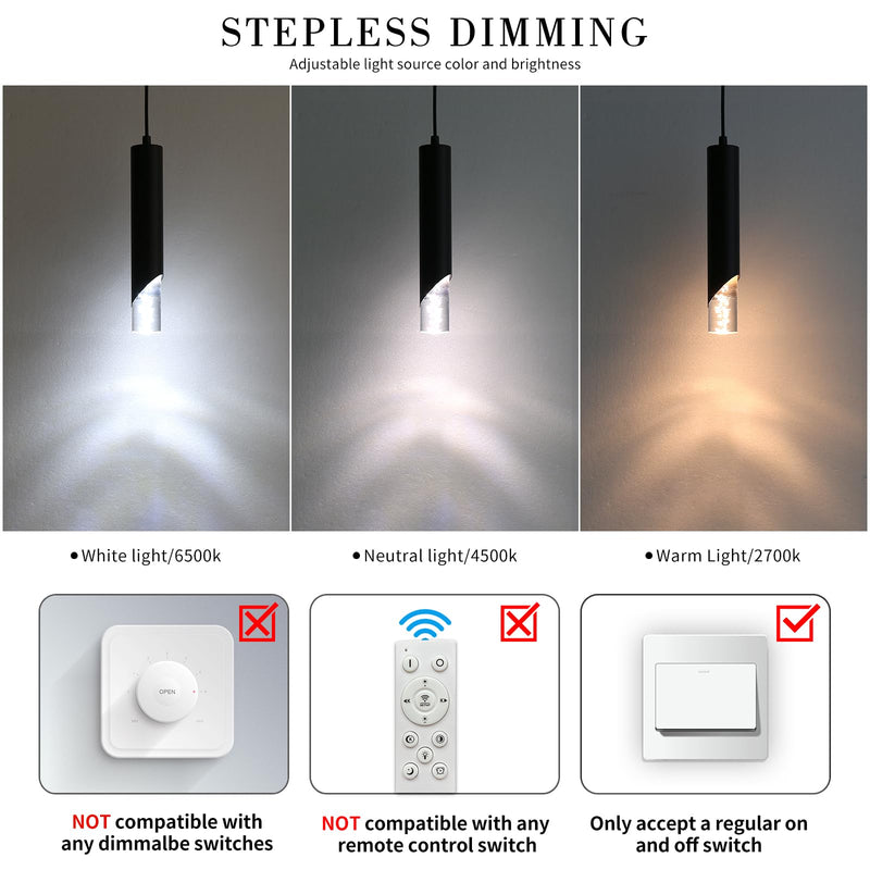 Minimalist Kitchen Island Pendant Lights, Black Modern Linear Hanging Light Fixture, Bubble Acrylic, Adjustable 2700K/4500K/6500K, LED Ceiling Lighting for Dining Room, Bedside, Bathroom, Bar 1 Pack Black Short Bubbles