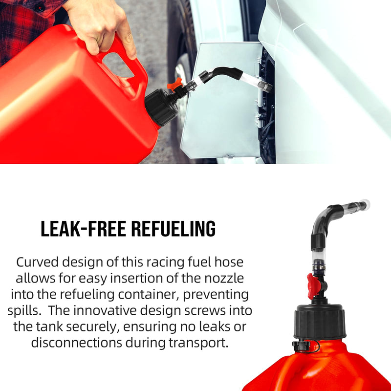 Fuel Jug Hose 3044 Replacement Kit with 2 Elbow Adapters,2 Fuel Hoses with Valve,Compatible with VP Racing Fuel Jug,5.5 and 10 Gallon Fuel Cans,Diesel Fuel Can,Dirt Bike,Motorcycle Accessories Fuel Hose with Valve+Elbow Adapter