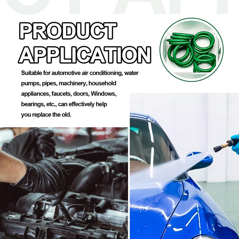Car A/C Repair Kit, 270PCS O-Ring Set + 102PCS Car Air Conditioner Valve Core Kit with Double Head Install Tool, A/C R12 R134a Refrigeration Tire Valve Stem Cores, O-Ring Seals Kit
