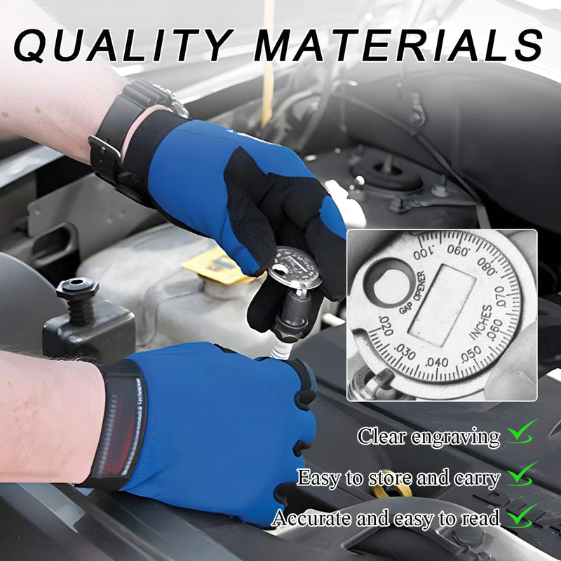 Spark Plug Measuring Tool, Zinc Alloy Measuring Wire Spark Plug Gap Gauge Tool Scaled from 0.020" to 0.100", Portable Spark Plug Adjustment Tool, Gap Measuring Tool Car Accessories 1 PCS