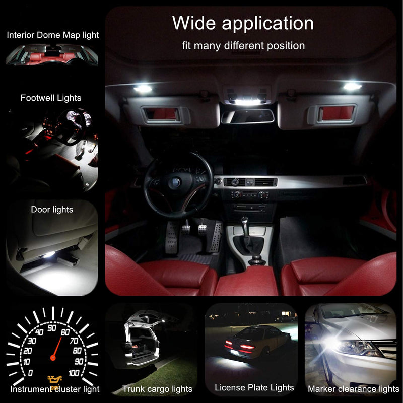 WLJH Bright White Instrument Cluster Panel Gauge Speedometer Tach Oil Pressure Fuel Temp Clock Indicator Bulb Full Led Light Kits Package Replacement for Jeep Wrangler 1987-1991