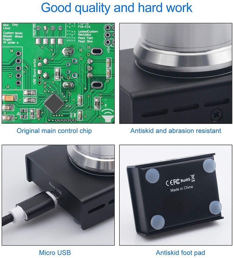 USB Volume Control, AIMOS Lnline Volume Knob Lossless Audio Computer with 6.57ft USB Cable Mute Volume Control and PC Speakers Switch Control Module for XP, MAC, Vista, Win 7, 8, 10, Android Etc