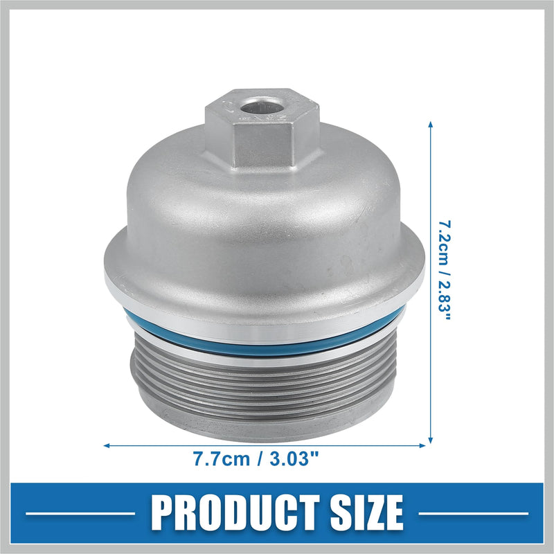Engine Oil Filter Housing Cover Cap 12583470 for Chevrolet Camaro 3.6L 2010-2015 Metal Silver Tone Replacement Car Parts